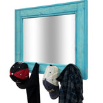 Boat House Row Mirror with Boat Cleats, 33 Stain Colors, Shown in Vintage Aqua Teal
