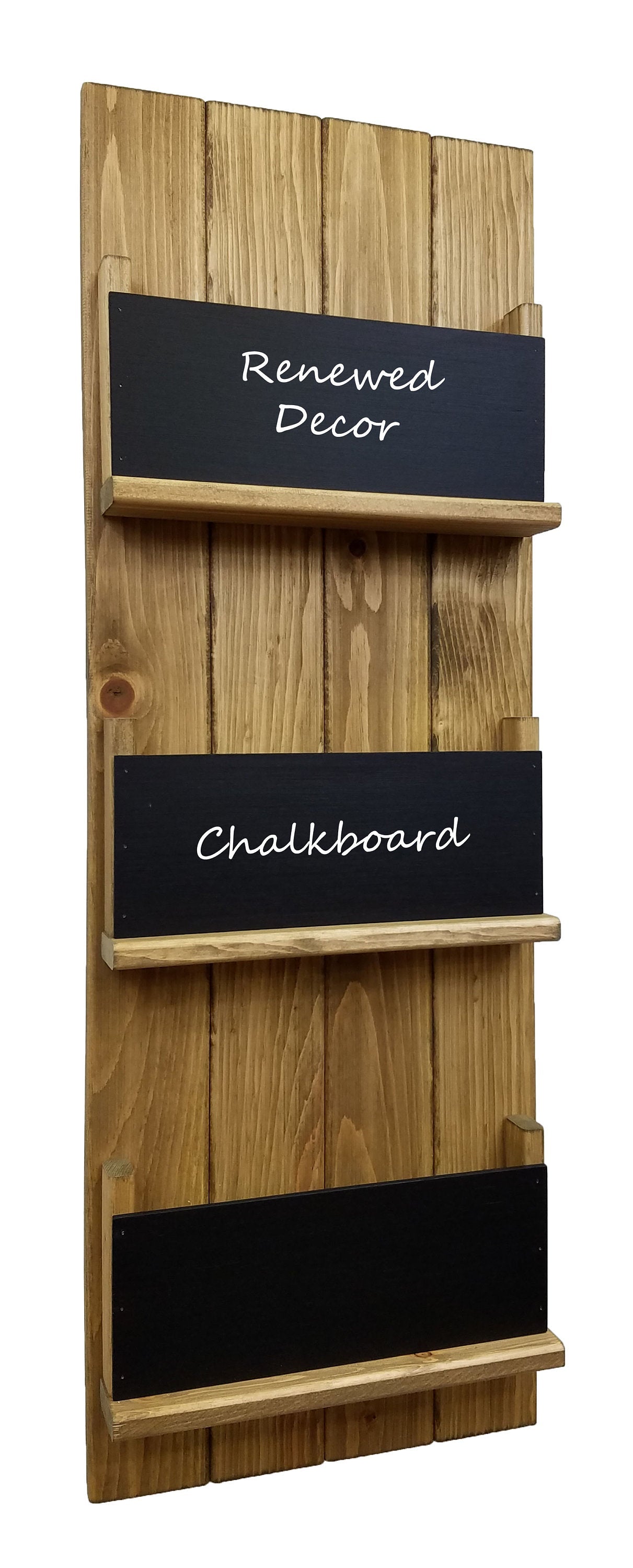 Chalkboard Front Horsham Magazine and Folder Organizer, 20 Stain Colors, Shown in Driftwood