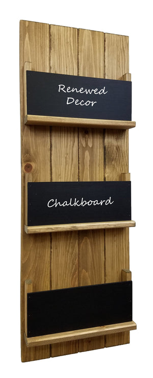 Chalkboard Front Horsham Magazine and Folder Organizer, 20 Stain Colors, Shown in Driftwood
