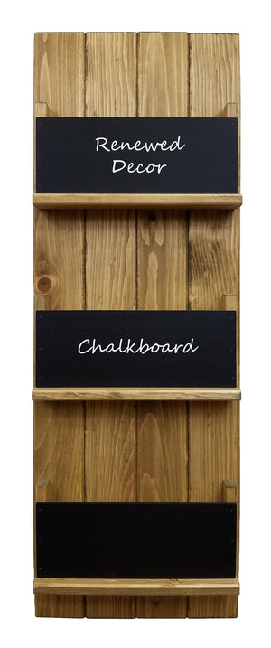Chalkboard Front Horsham Magazine and Folder Organizer, 20 Stain Colors, Shown in Driftwood