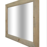Shiplap Reclaimed Wood Mirror Shown in Weathered Oak, 4 Sizes & 20 Stains - Renewed Decor & Storage