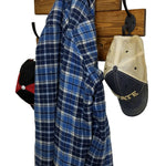 wooden Wall Mounted Coat Rack - 20 Stain Colors, Shown in Provincial & Oiled Bronze Hooks