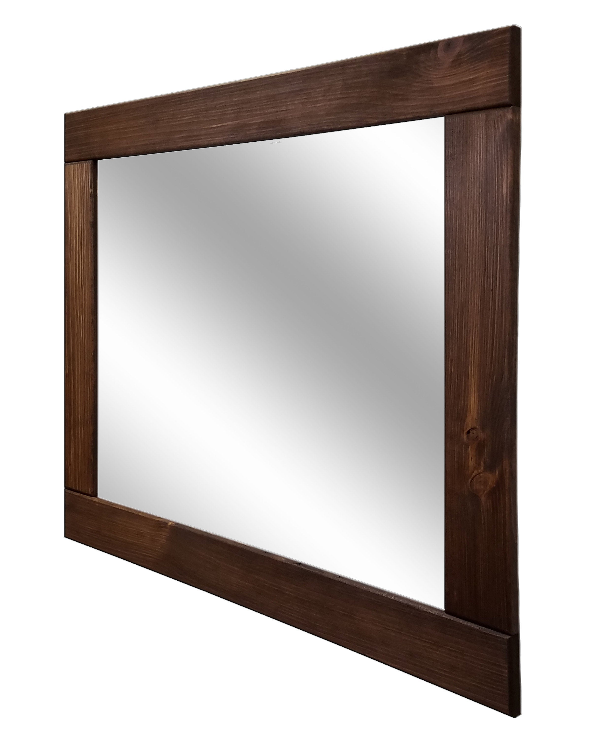 Natural Rustic Wall Mirror, Reclaimed Styled Wood Mirror, Vanity Mirror, Barnwood Mirror, Farmhouse Wall Decor, Bathroom Decor - Renewed Decor & Storage