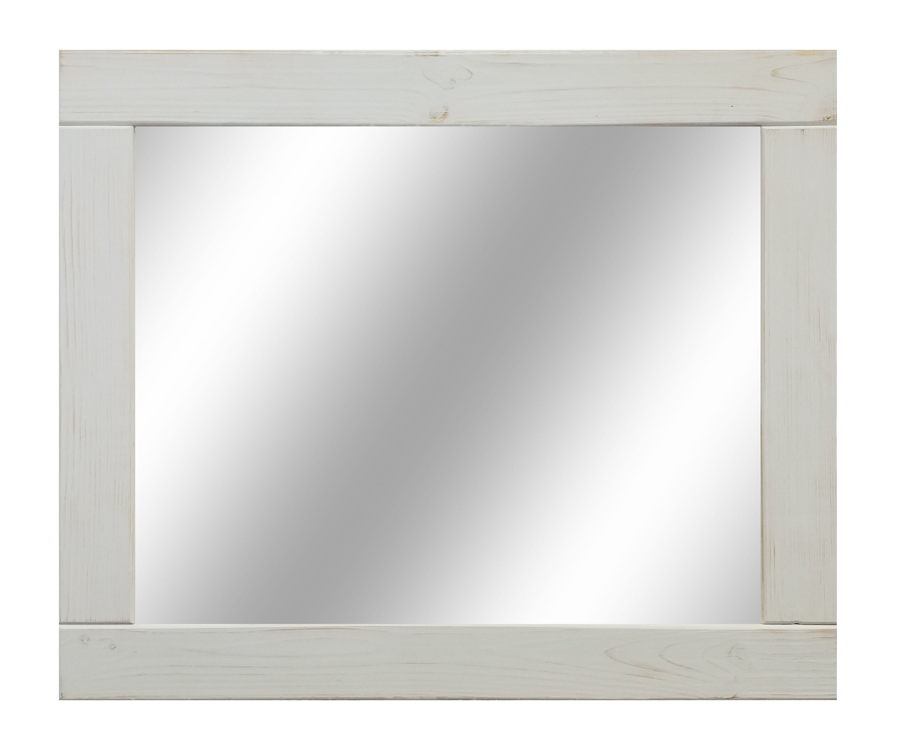Natural Rustic Wall Mirror, Reclaimed Styled Wood Mirror, Vanity Mirror, Barnwood Mirror, Farmhouse Wall Decor, Bathroom Decor - Renewed Decor & Storage