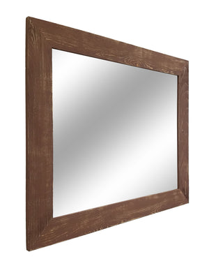 Shiplap Rustic Framed Wall Mirror, 20 Paint Colors, Shown in Lab Brown, Handmade in the USA