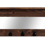Oxford Farmhouse Wall Hook Coat Rack with Mirror & Shelf, Towel Hook, Purse Hook, Rustic Hook, Key Hooks - Renewed Decor & Storage