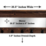 Oxford Farmhouse Wall Hook Coat Rack with Mirror & Shelf, Towel Hook, Purse Hook, Rustic Hook, Key Hooks - Renewed Decor & Storage