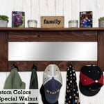 Oxford Farmhouse Wall Hook Coat Rack with Mirror & Shelf, Towel Hook, Purse Hook, Rustic Hook, Key Hooks - Renewed Decor & Storage