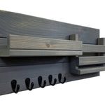 Classic Farmhouse Organizer, 20 Colors, 5 Hook Finishes - Shown Classic Gray & Oiled Bronze Hooks