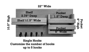 Classic Farmhouse Rustic Wall Mounted Organizer Size