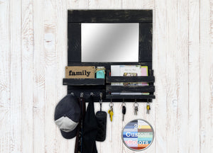 Bristol Organizer, Mirror, Mail Holder, Shelf with Hooks - 20 Paint Colors - Renewed Decor & Storage