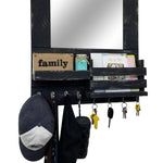 Bristol Organizer, Mirror, Mail Holder, Shelf with Hooks - 20 Paint Colors, Shown in Kettle Black