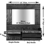 Bristol Organizer, Mirror, Mail Holder, Shelf with Hooks Size