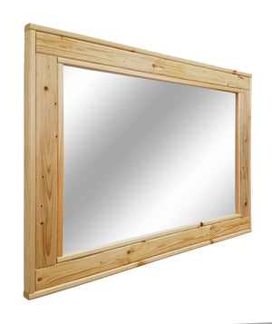 Herringbone Reclaimed Styled Wood Mirror, 20 Stain Colors & Custom Sizes, Shown in New Natural