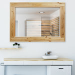Herringbone Reclaimed Wood Framed Mirror, Shown in New Natural