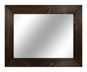 Shiplap Reclaimed Wood Mirror Shown in Jacobean, 4 Sizes & 20 Stains - Renewed Decor & Storage