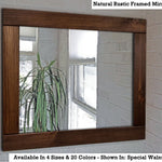 Natural Rustic Wall Mirror, Reclaimed Styled Wood Mirror, Vanity Mirror, Barnwood Mirror, Farmhouse Wall Decor, Bathroom Decor - Renewed Decor & Storage