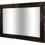 Shiplap Reclaimed Wood Mirror Shown in Ebony, 4 Sizes & 20 Stains - Renewed Decor & Storage