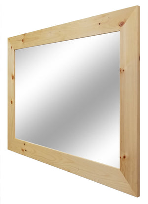Shiplap Large Wooden Framed Mirror Available in 4 Sizes and 20 Colors: Shown in New Natural Stain - Renewed Decor & Storage