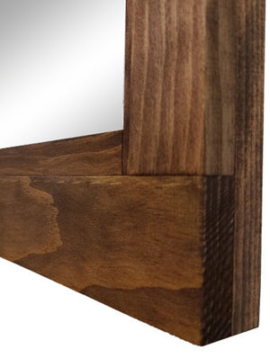 Farmhouse Wood Framed Wall Mirror, 5 Sizes & 20 Colors, Shown in Special Walnut