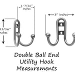 Double Ball End Utility Hooks, Diementions 