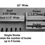 Classic Farmhouse Rustic Wall Mounted Organizer Size