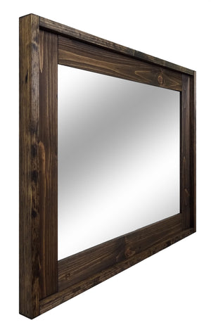 Modern Rustic Wood Framed Wall Mirror - Renewed Decor & Storage