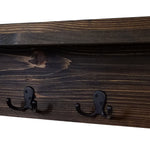 Modern Rustic Wall Shelf With Hooks, Display Shelf, Coat Hooks, Key Hooks, Entryway Home Decor - Renewed Decor & Storage