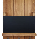 Chalkboard Front Sydney Mail Slot with Hooks, 20 Stain Colors, Shown in Early American, Nickel Hooks