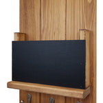 Chalkboard Front Sydney Mail Slot with Hooks, 20 Stain Colors, Shown in Early American, Nickel Hooks