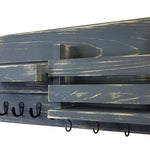 Restyled Farmhouse Mail Organizer with Hooks, Entryway Organizer, Key Holder for Wall, Wall Shelf - Renewed Decor & Storage