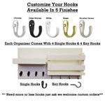 Restyled Farmhouse Mail Organizer with Hooks, Entryway Organizer, Key Holder for Wall, Wall Shelf - Renewed Decor & Storage