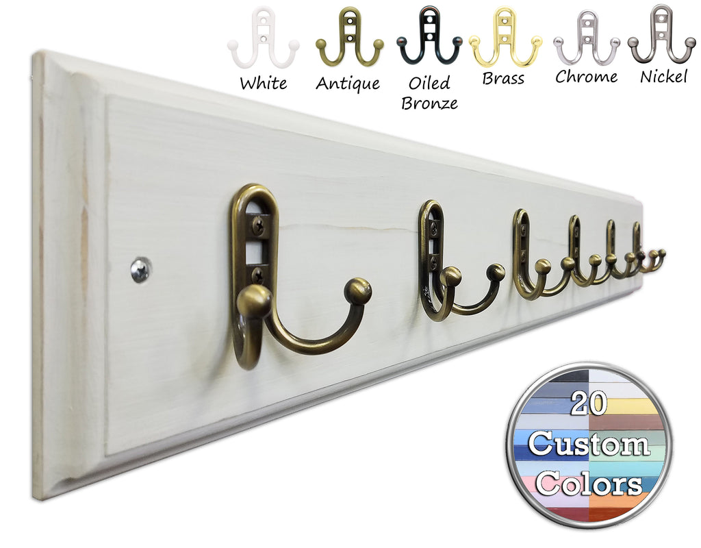 Countryside Double Utility Hook Rack - 20 Paint Colors - Renewed Decor & Storage