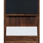 Chalkboard Urban Mail Organizer with Hooks, 20 Stain Colors, Shown in Special Walnut, Nickel Hooks