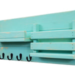 Classic Farmhouse Organizer, 20 Colors & 5 Hook Finishes, Shown in Sea Blue & Oiled Bronze Hooks