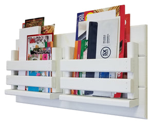 Classic Farmhouse Double Bin Mail Organizer - 20 Paint Colors, Shown in Bright Ivory White