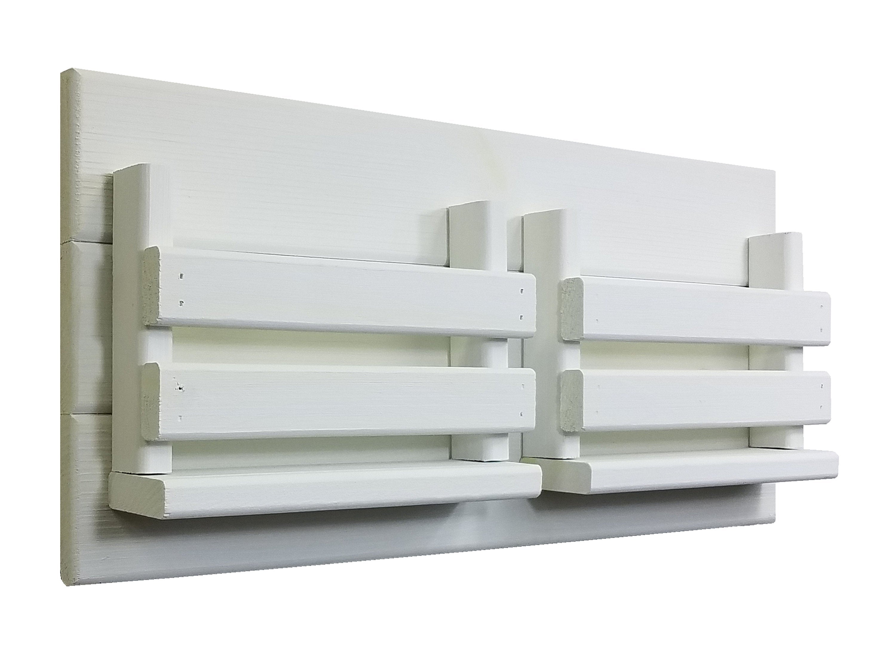 Classic Farmhouse Double Bin Mail Organizer - 20 Paint Colors, Shown in Bright Ivory White