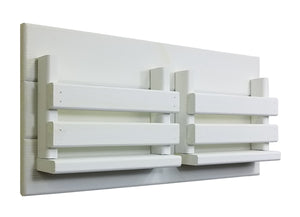 Classic Farmhouse Double Bin Mail Organizer - 20 Paint Colors, Shown in Bright Ivory White