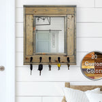 Millwood Mirror with Hooks, 20 Stain Colors - Renewed Decor & Storage