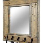 Millwood Mirror with Hooks, 20 Stain Colors - Renewed Decor & Storage