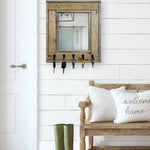 Millwood Mirror with Hooks, 20 Stain Colors - Renewed Decor & Storage