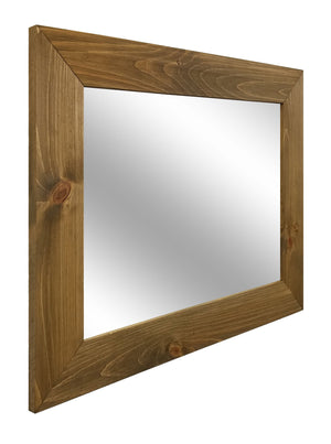Shiplap Reclaimed Wood Mirror Shown in Driftwood, 4 Sizes & 20 Stains - Renewed Decor & Storage