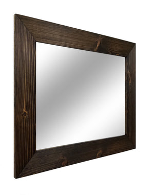 Shiplap Reclaimed Wood Mirror Shown in Jacobean, 4 Sizes & 20 Stains - Renewed Decor & Storage