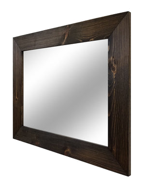 Shiplap Reclaimed Wood Mirror Shown in Jacobean, 4 Sizes & 20 Stains - Renewed Decor & Storage