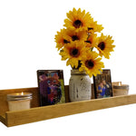 Farmhouse Rustic Wooden Picture Ledge Shelf, 11 Sizes & 20 Colors, Shown in Driftwood