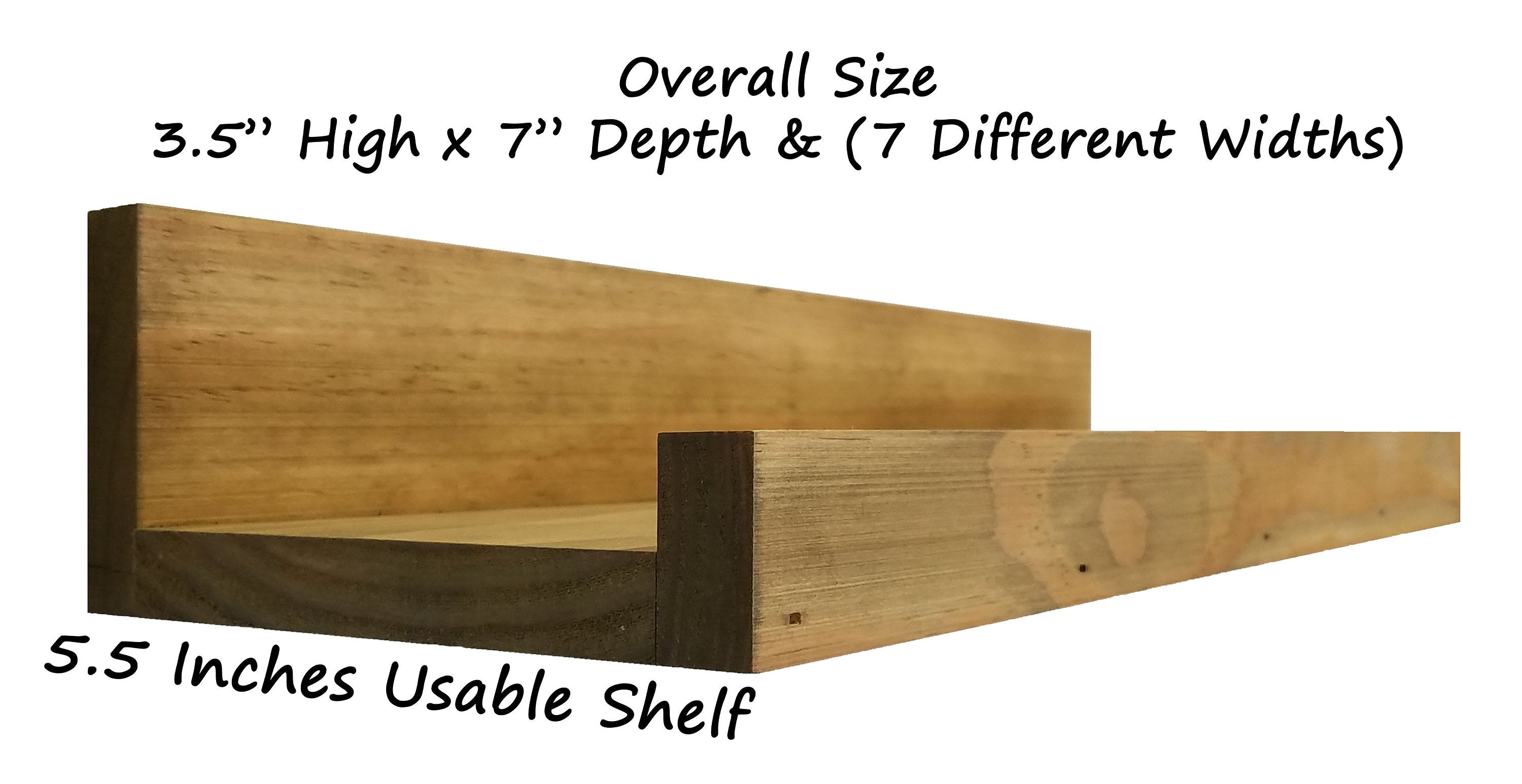 Extra Deep Farmhouse Shelf with Ledge Size
