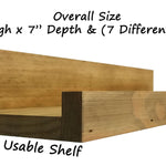 Extra Deep Farmhouse Shelf with Ledge Size