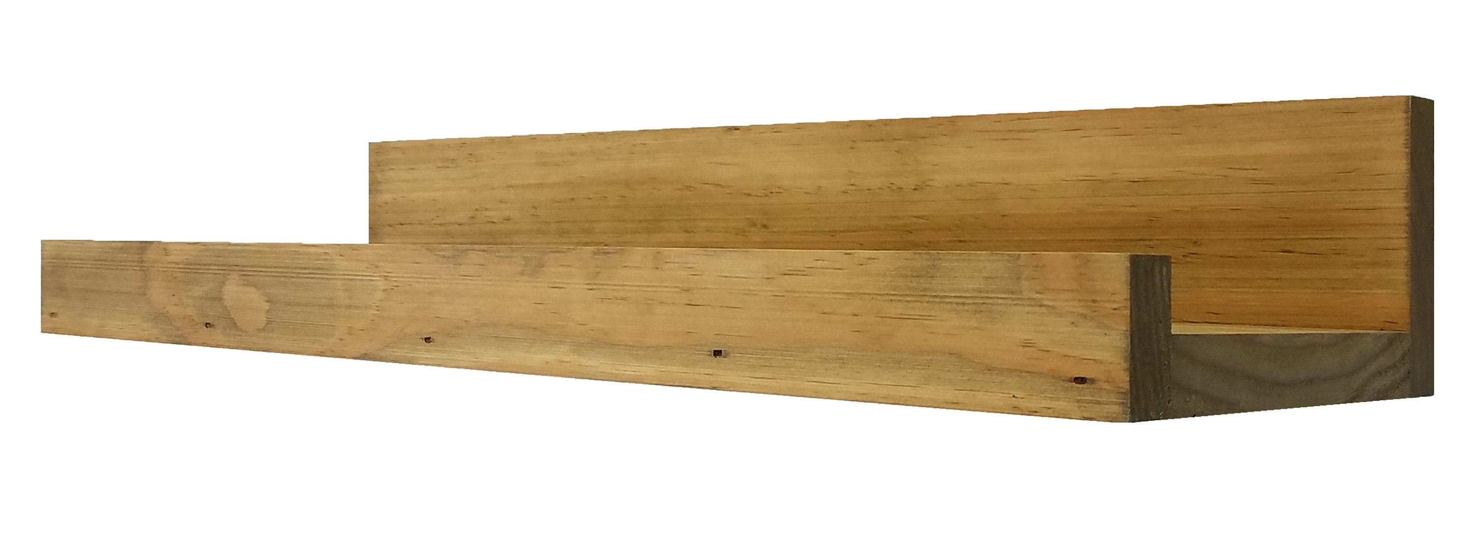 Extra Deep Farmhouse Shelf with Ledge, 7 Sizes & 20 Colors, Shown in Driftwood