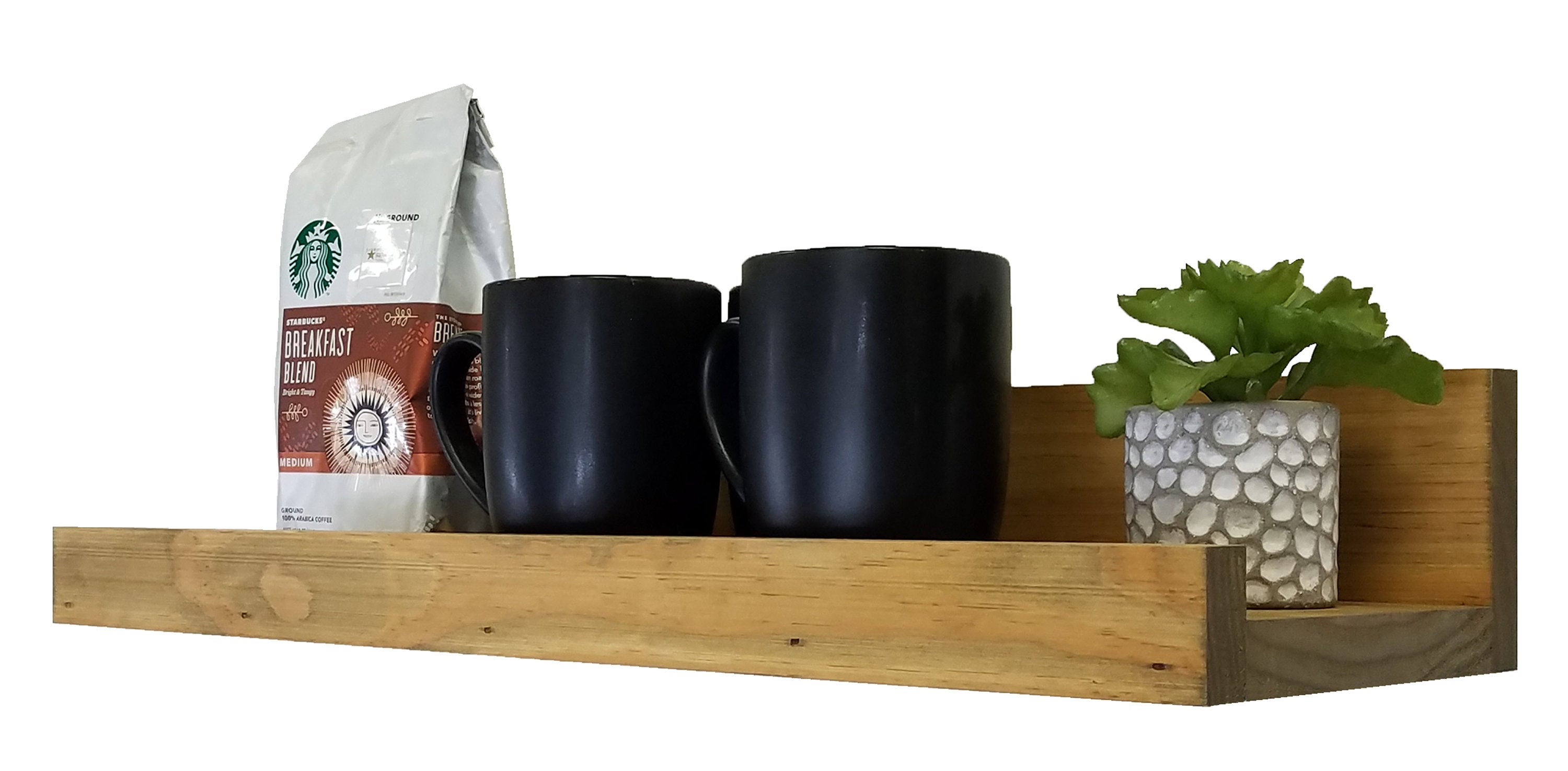 Extra Deep Farmhouse Shelf with Ledge, 7 Sizes & 20 Colors, Shown in Driftwood