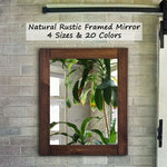 Natural Rustic Wall Mirror, Reclaimed Styled Wood Mirror, Vanity Mirror, Barnwood Mirror, Farmhouse Wall Decor, Bathroom Decor - Renewed Decor & Storage